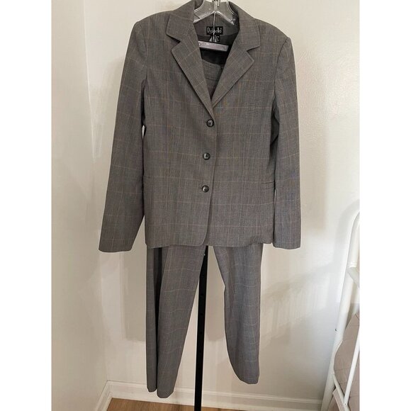EUC Rafaella Gray Plaid Womens Suit Set - Blazer & Pants - Picture 1 of 9